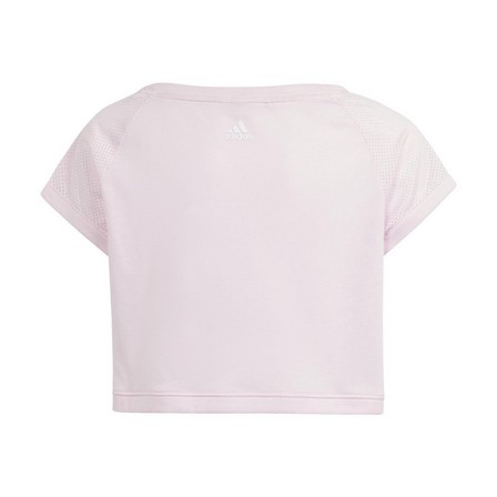 Kids Girls Aeroready Dance Crop T-Shirt Kids, Pink, A701_ONE, large image number 2