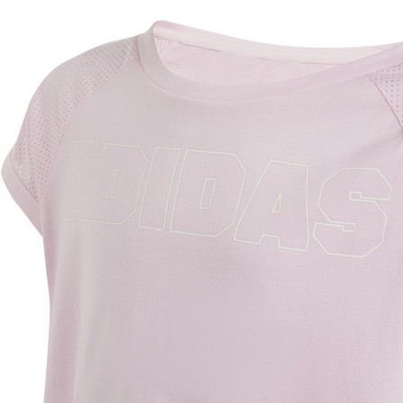 Kids Girls Aeroready Dance Crop T-Shirt Kids, Pink, A701_ONE, large image number 3