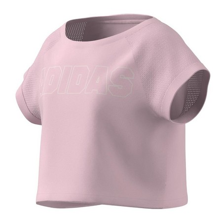 Kids Girls Aeroready Dance Crop T-Shirt Kids, Pink, A701_ONE, large image number 7
