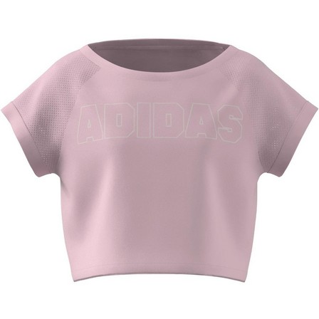 Kids Girls Aeroready Dance Crop T-Shirt Kids, Pink, A701_ONE, large image number 12
