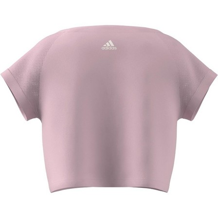 Kids Girls Aeroready Dance Crop T-Shirt Kids, Pink, A701_ONE, large image number 13