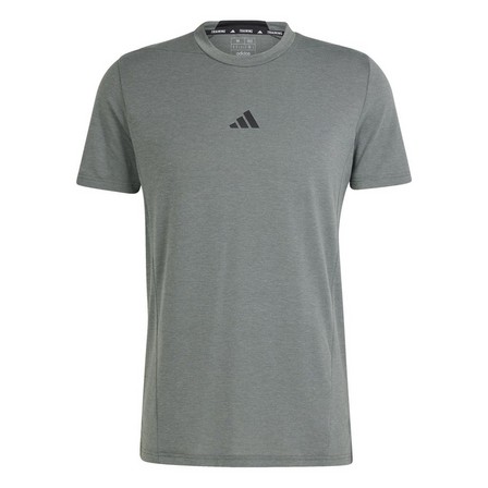 Mens Training Workout T-Shirt, Grey, A701_ONE, large image number 3