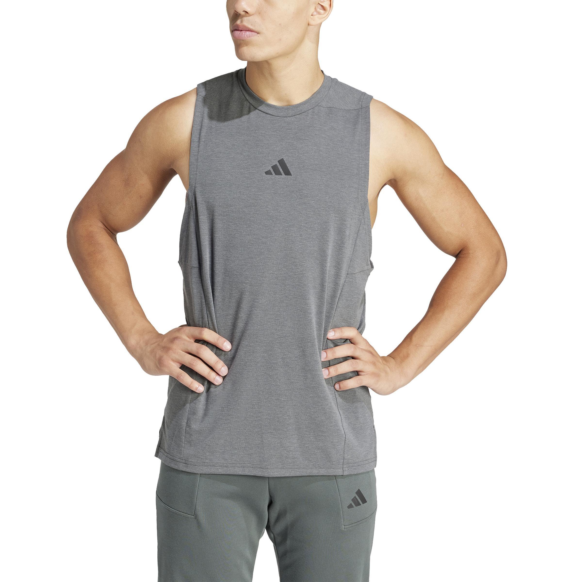 Men Training Workout Tank Top, Grey, A701_ONE, large image number 2