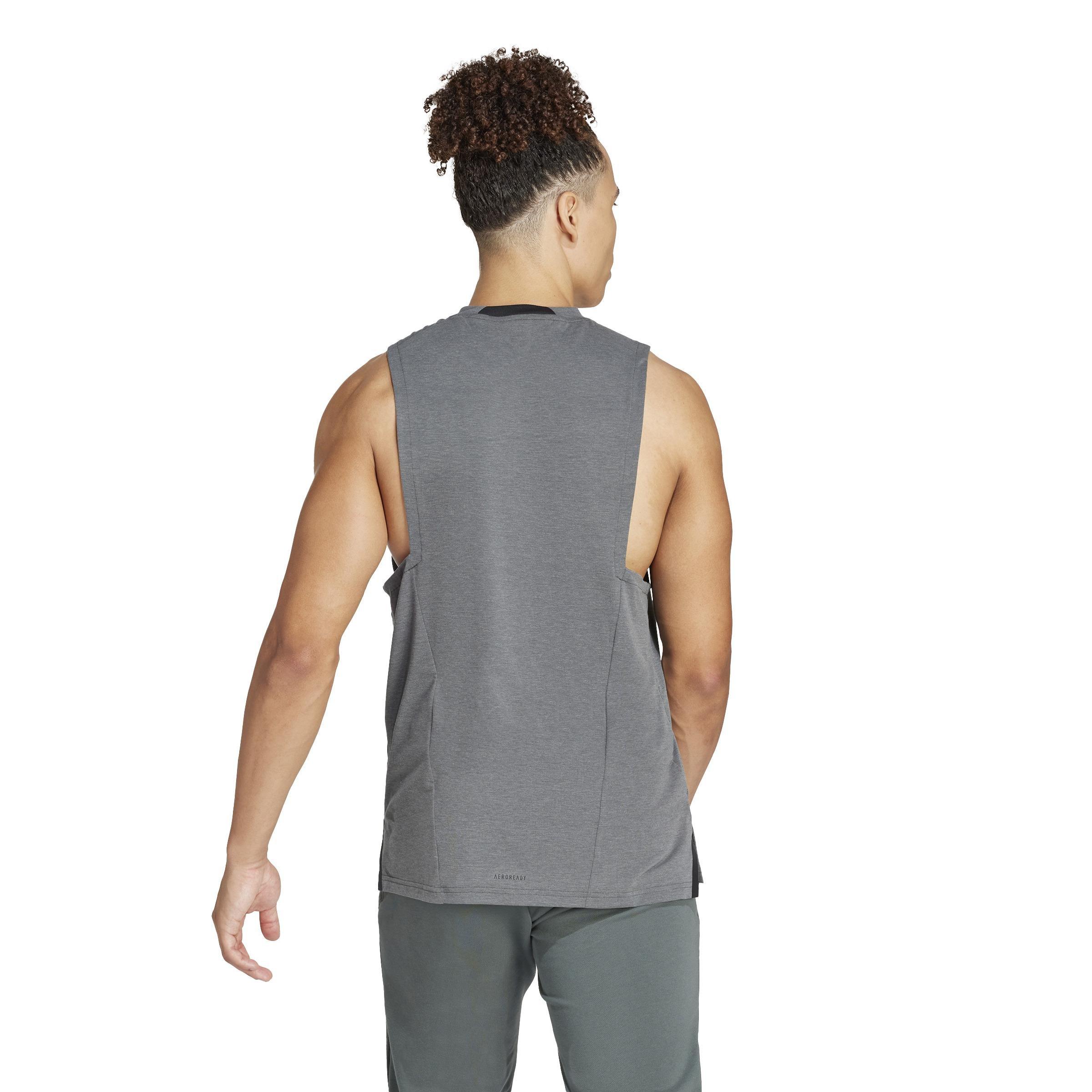 Men Training Workout Tank Top, Grey, A701_ONE, large image number 5