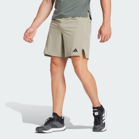 Men Designed For Training Workout Shorts, Beige, A701_ONE, large image number 0