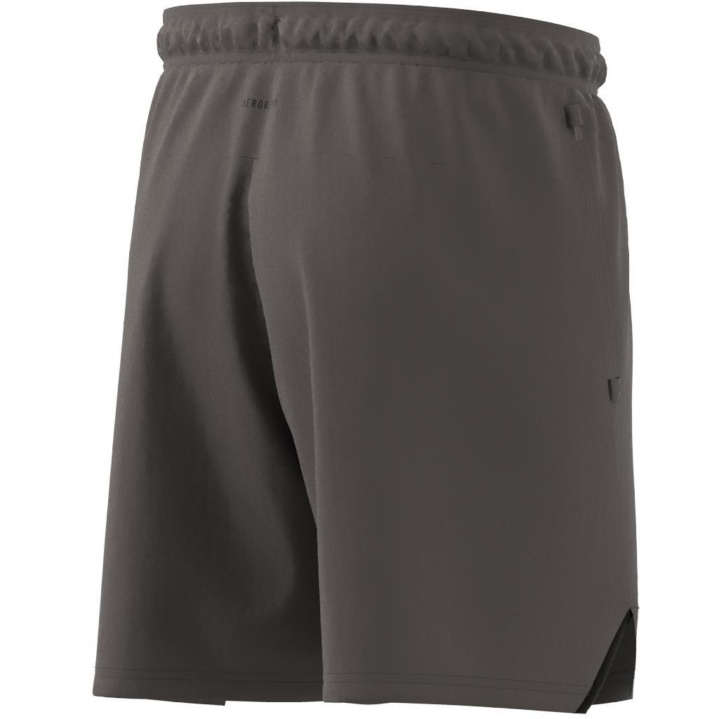 Men Designed For Training Workout Shorts, Brown, A701_ONE, large image number 4