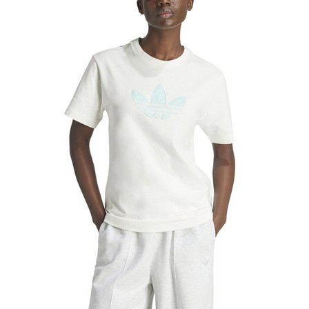 Women Monogram Trefoil T-Shirt, White, A701_ONE, large image number 1