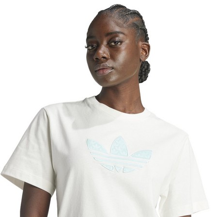 Women Monogram Trefoil T-Shirt, White, A701_ONE, large image number 5