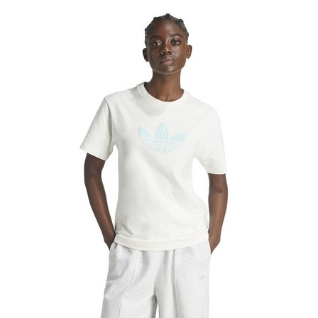 Women Monogram Trefoil T-Shirt, White, A701_ONE, large image number 13