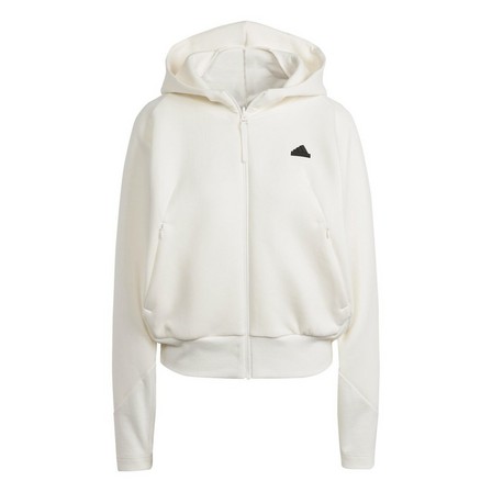 Women Adidas Z.N.E. Full-Zip Hoodie, White, A701_ONE, large image number 2