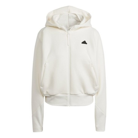 Women Adidas Z.N.E. Full-Zip Hoodie, White, A701_ONE, large image number 3
