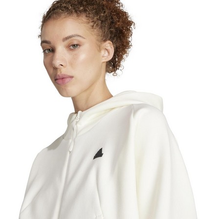 Women Adidas Z.N.E. Full-Zip Hoodie, White, A701_ONE, large image number 5