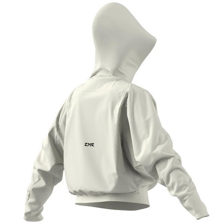 Women Adidas Z.N.E. Full-Zip Hoodie, White, A701_ONE, large image number 7