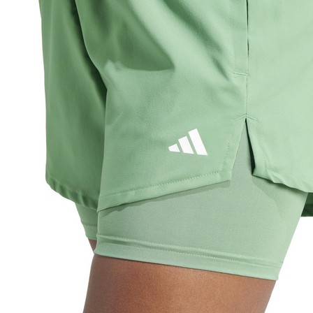 Women Aeroready Training Minimal Two-In-One Shorts, Green, A701_ONE, large image number 3