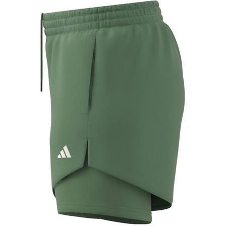 Women Aeroready Training Minimal Two-In-One Shorts, Green, A701_ONE, large image number 5