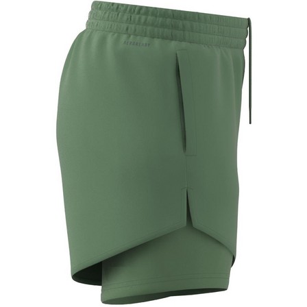 Women Aeroready Training Minimal Two-In-One Shorts, Green, A701_ONE, large image number 7