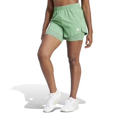 Women Aeroready Training Minimal Two-In-One Shorts, Green, A701_ONE, large image number 8
