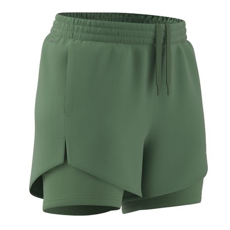 Women Aeroready Training Minimal Two-In-One Shorts, Green, A701_ONE, large image number 11
