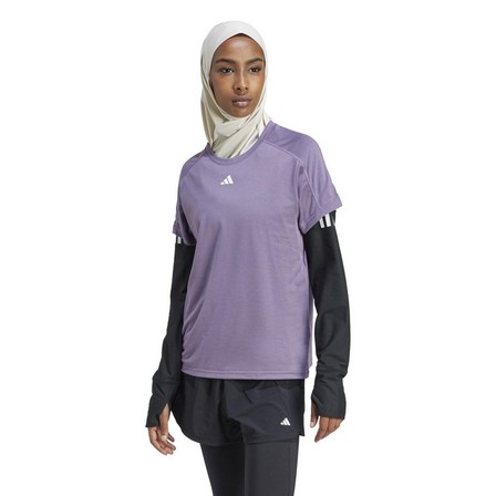 Women Aeroready Train Essentials Crewneck T-Shirt, Purple, A701_ONE, large image number 1