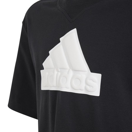 Kids Unisex Future Icons Logo Pique T-Shirt, Black, A701_ONE, large image number 5