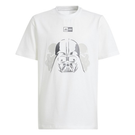 Kids Unisex Adidas X Star Wars Graphic T-Shirt, White, A701_ONE, large image number 1