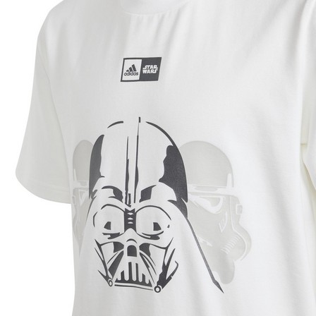 Kids Unisex Adidas X Star Wars Graphic T-Shirt, White, A701_ONE, large image number 3