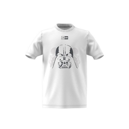 Kids Unisex Adidas X Star Wars Graphic T-Shirt, White, A701_ONE, large image number 6