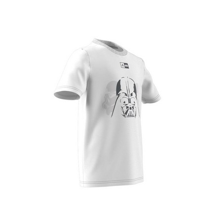 Kids Unisex Adidas X Star Wars Graphic T-Shirt, White, A701_ONE, large image number 7