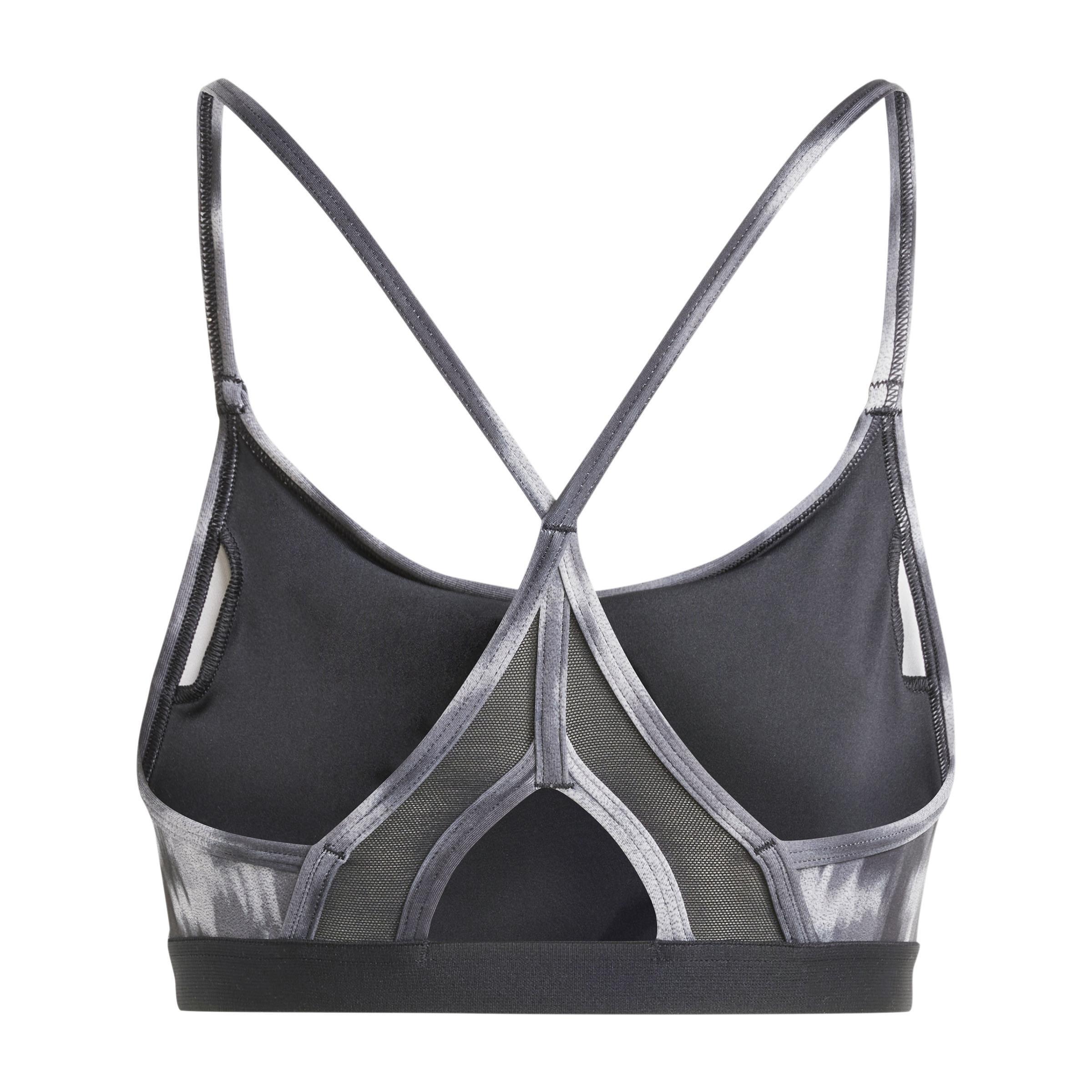 Women Aeroreact Training Essentials Light-Support All-Over Print Flower Bra, Grey, A701_ONE, large image number 8