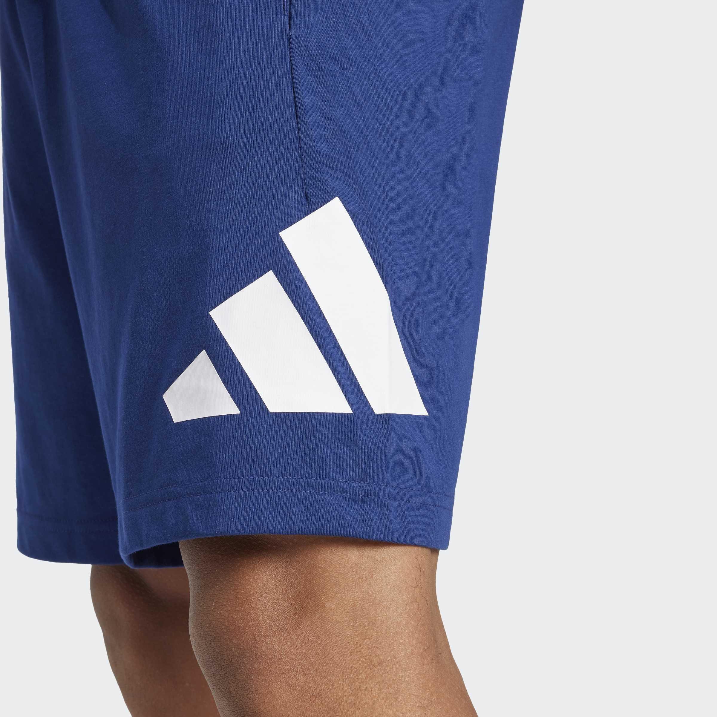 Essentials Big Logo Single Jersey Shorts, Blue, A701_ONE, large image number 3
