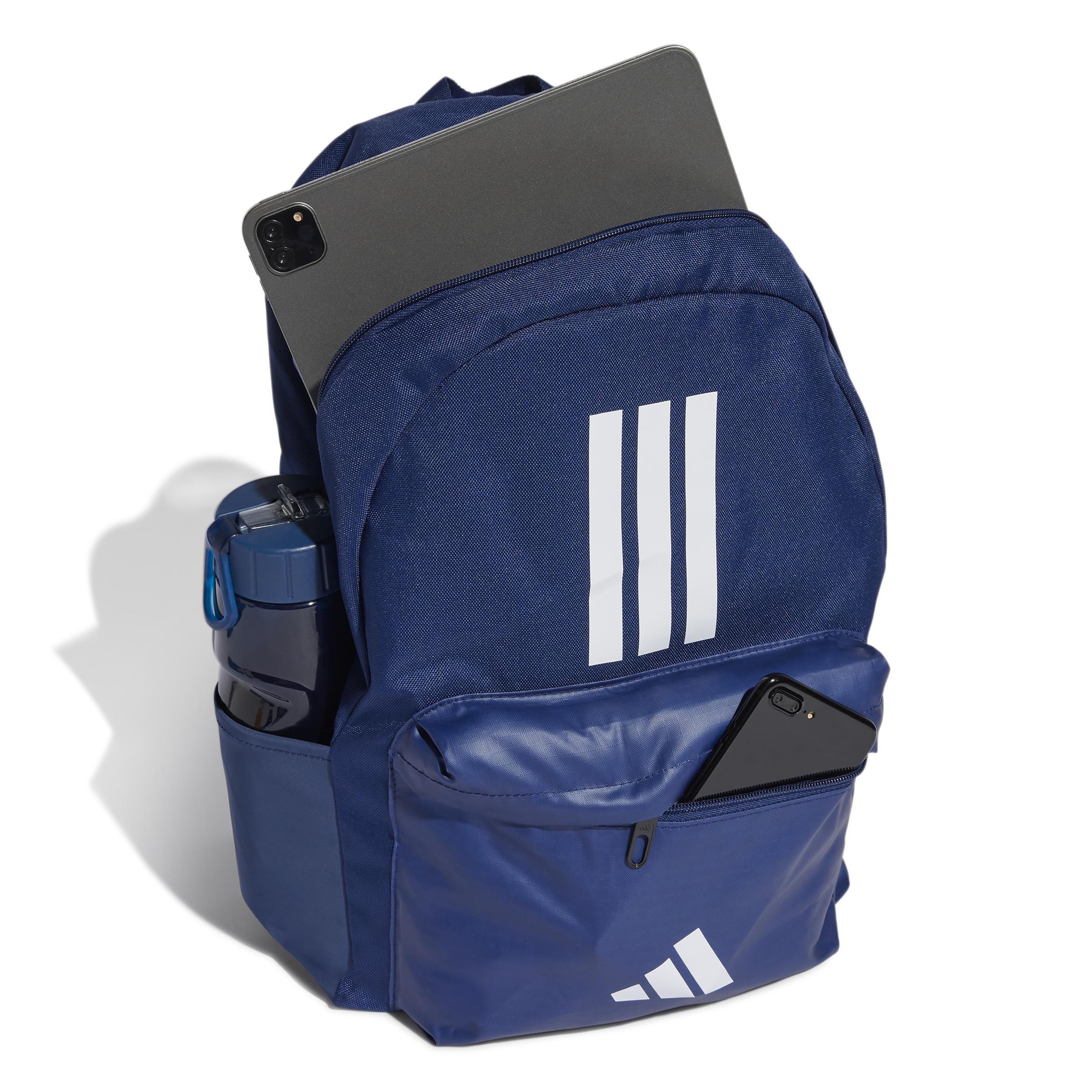 Unisex Classic Back-to-School 3-Stripes Backpack, Blue, A701_ONE, large image number 0