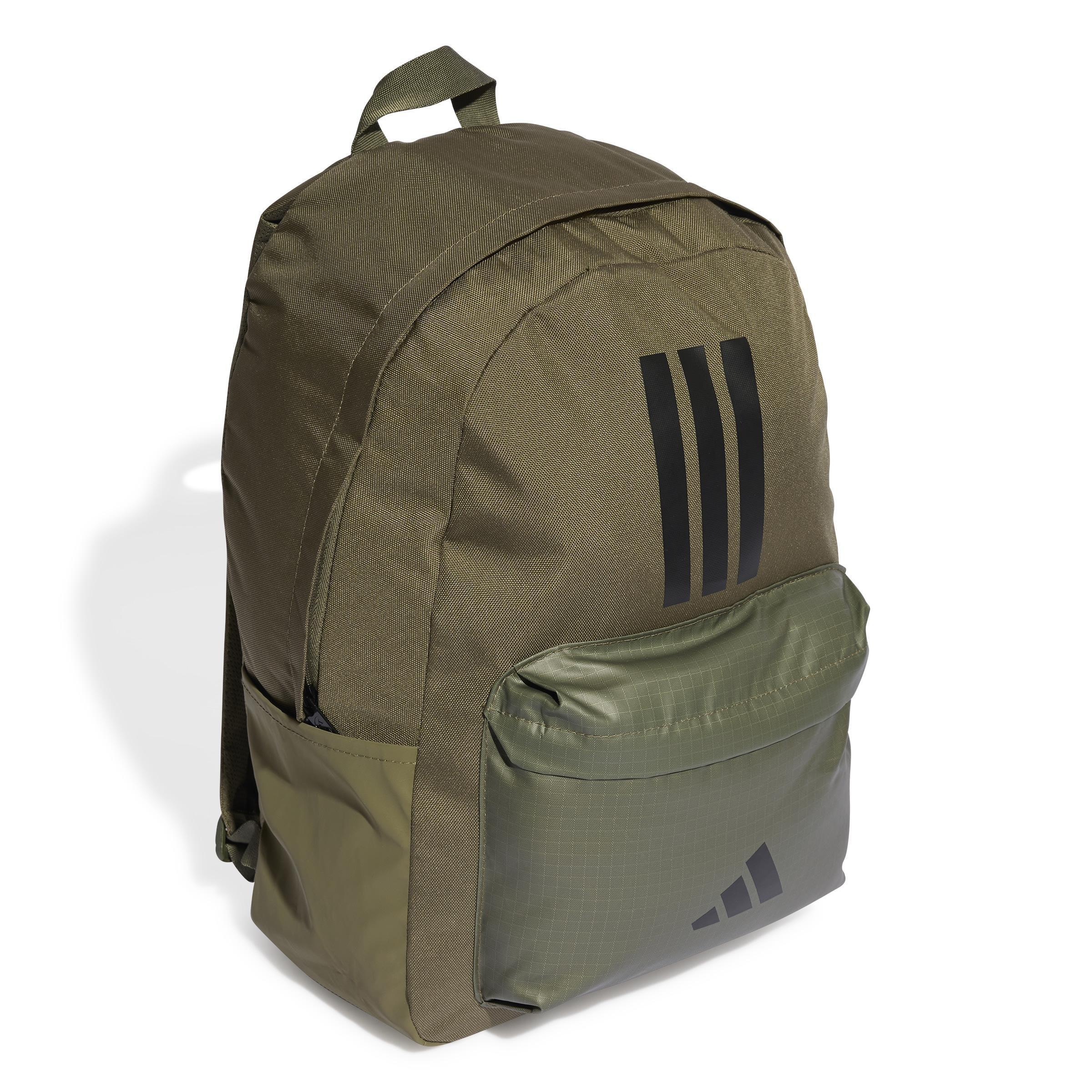 Unisex Classic Back-to-School 3-Stripes Backpack, Green, A701_ONE, large image number 1