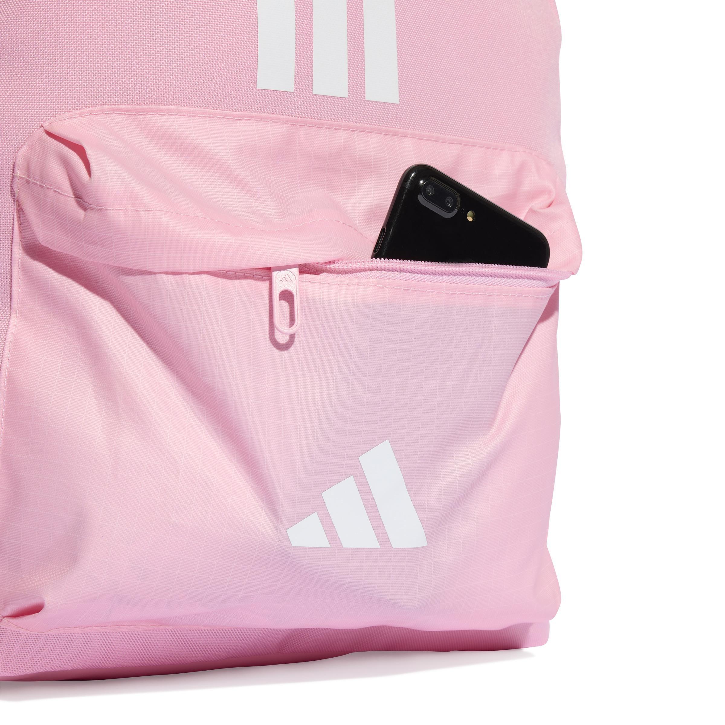 Unisex Classic Back-to-School 3-Stripes Backpack, Pink, A701_ONE, large image number 4