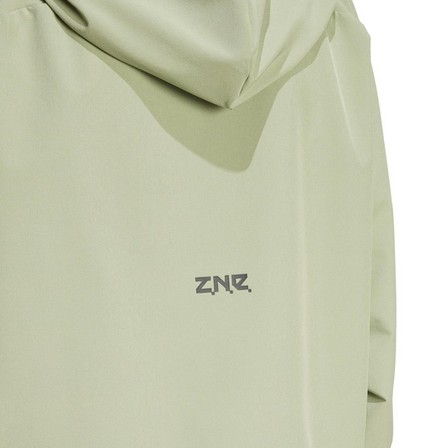 Women Z.N.E. Woven Full-Zip Hoodie, Green, A701_ONE, large image number 4