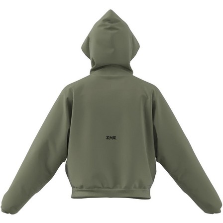 Women Z.N.E. Woven Full-Zip Hoodie, Green, A701_ONE, large image number 10
