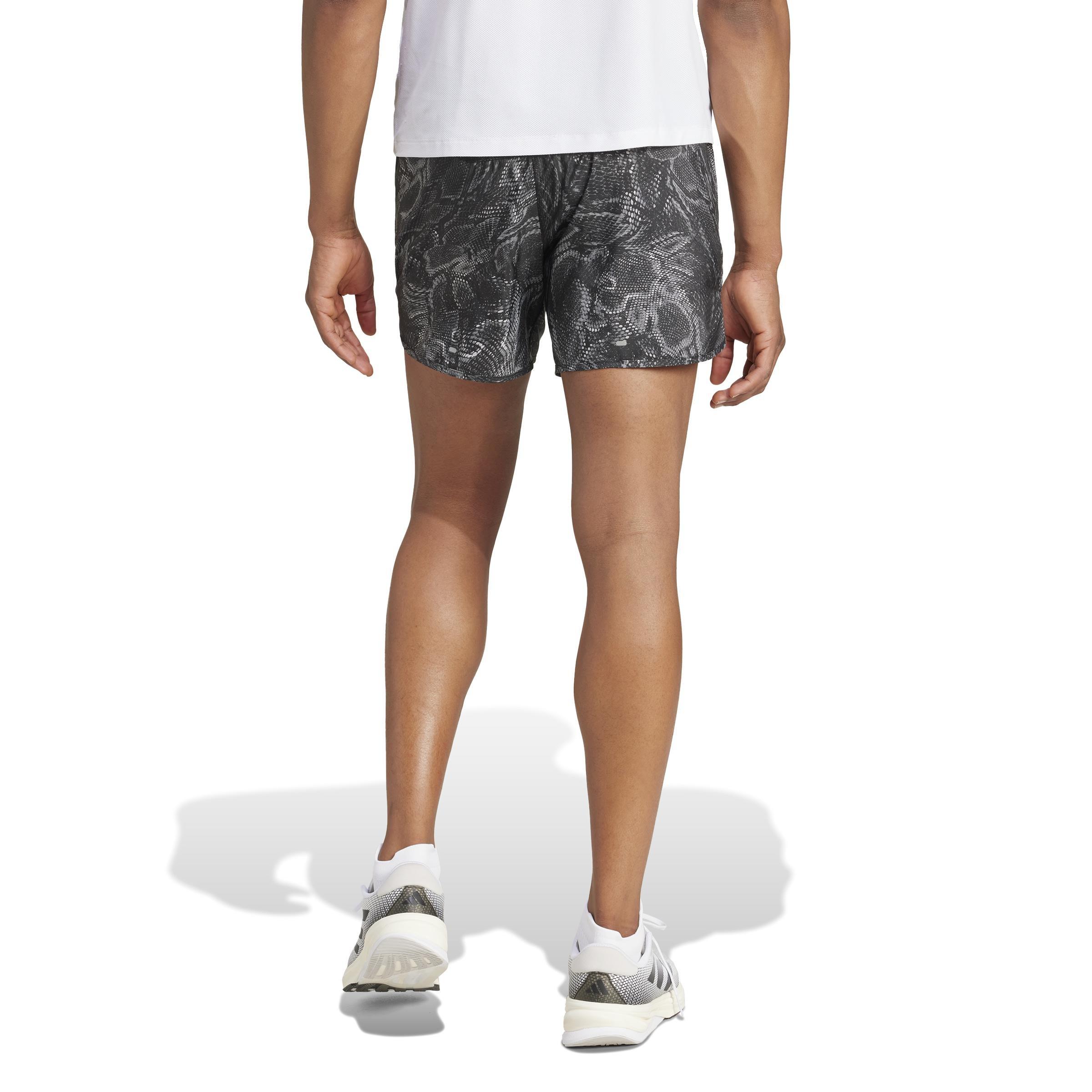 Men Own The Run Excite All-Over Print Aeroready Shorts, Black, A701_ONE, large image number 2