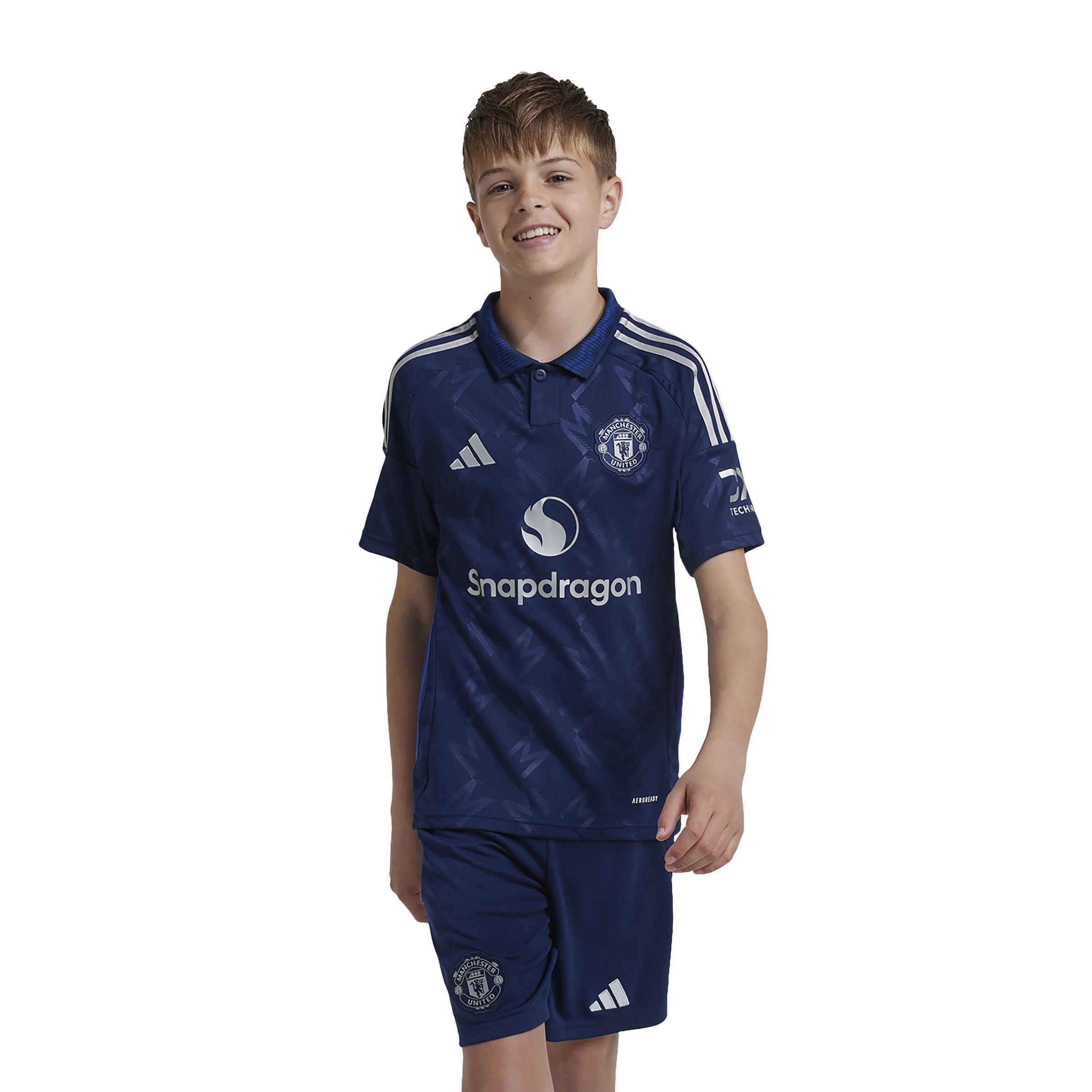Kids Manchester United 24/25 Away Shorts, Blue, , large image number 6