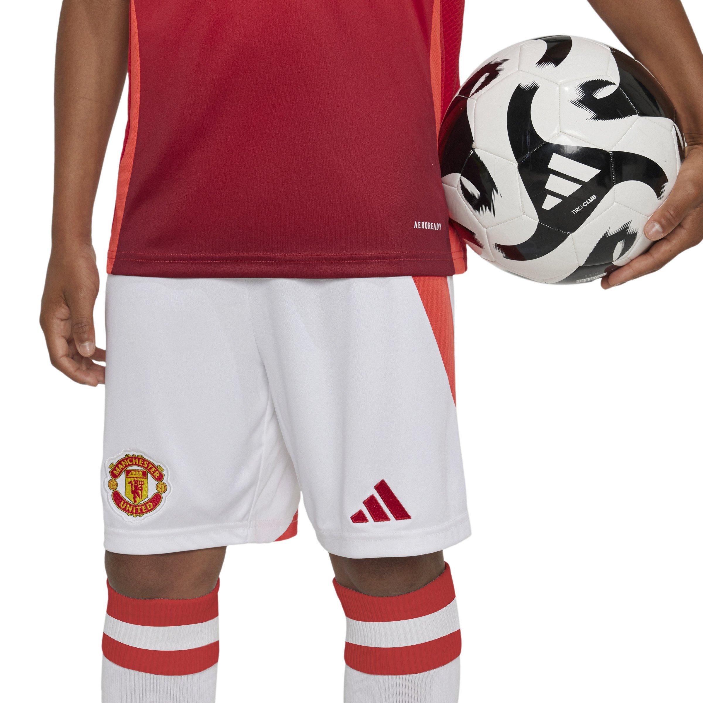 Kids Manchester United 24/25 Home Shorts, White, , large image number 0