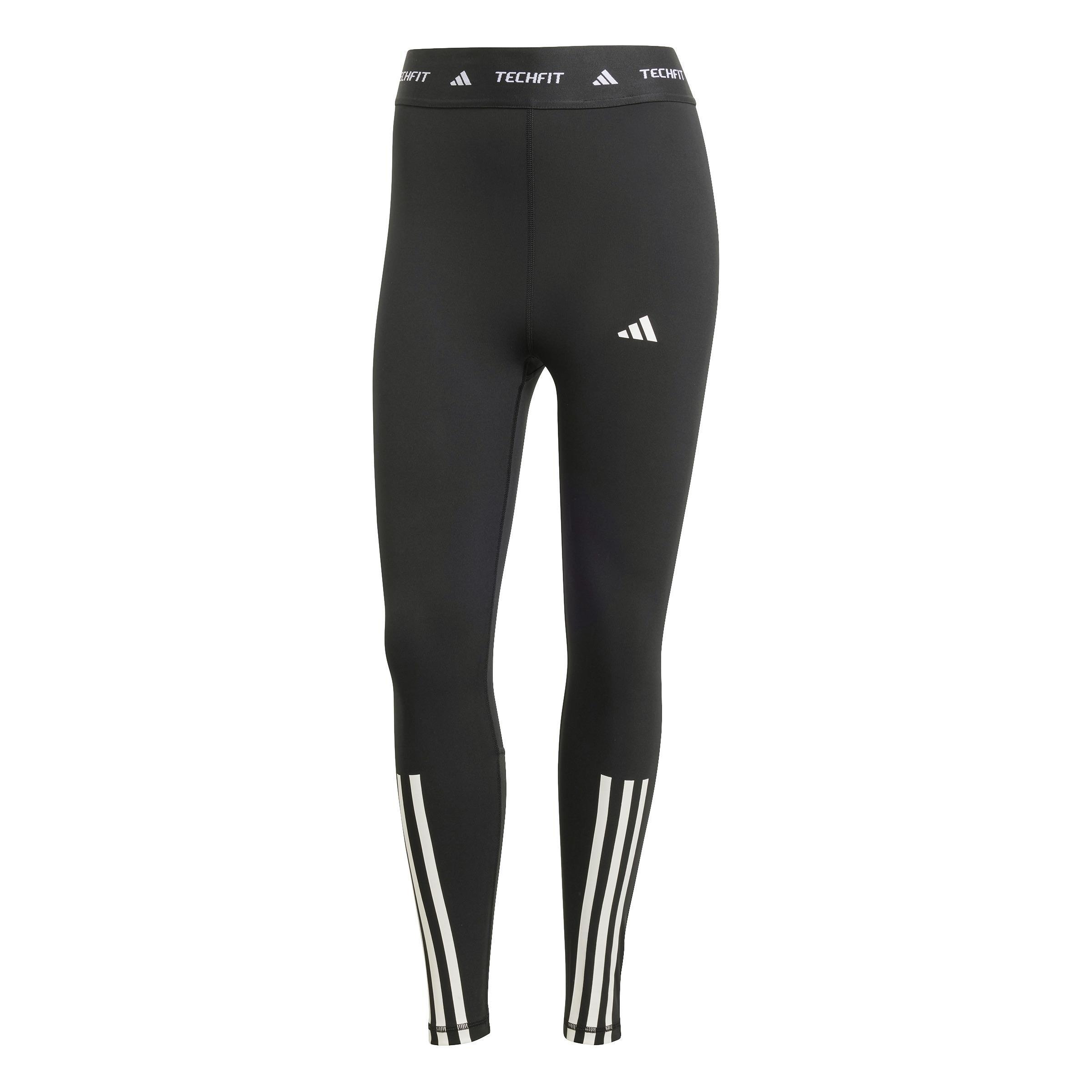 TECHFIT 3-Stripes 7/8 Leggings, Black, , large image number 0