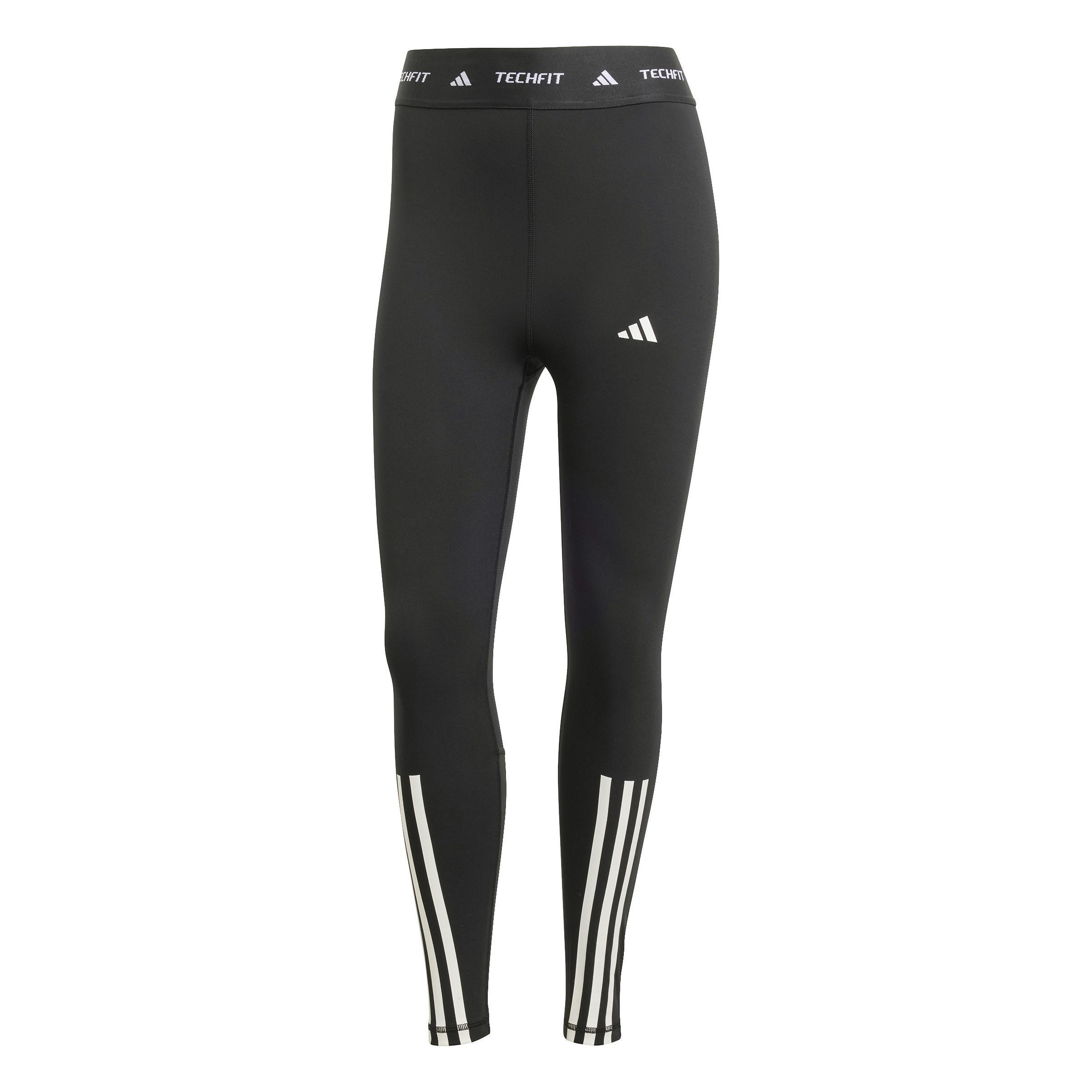 TECHFIT 3-Stripes 7/8 Leggings, Black, , large image number 1