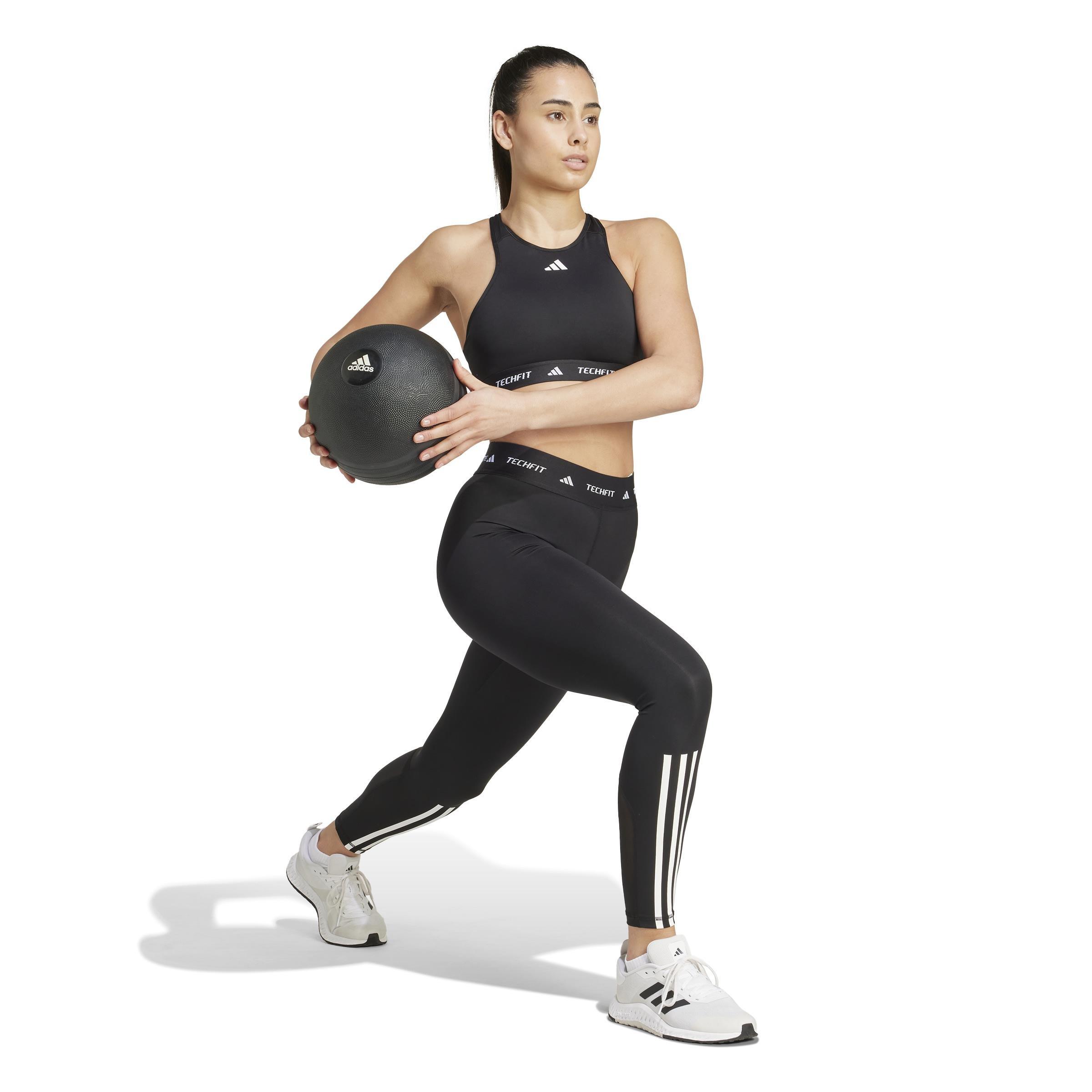 TECHFIT 3-Stripes 7/8 Leggings, Black, , large image number 9