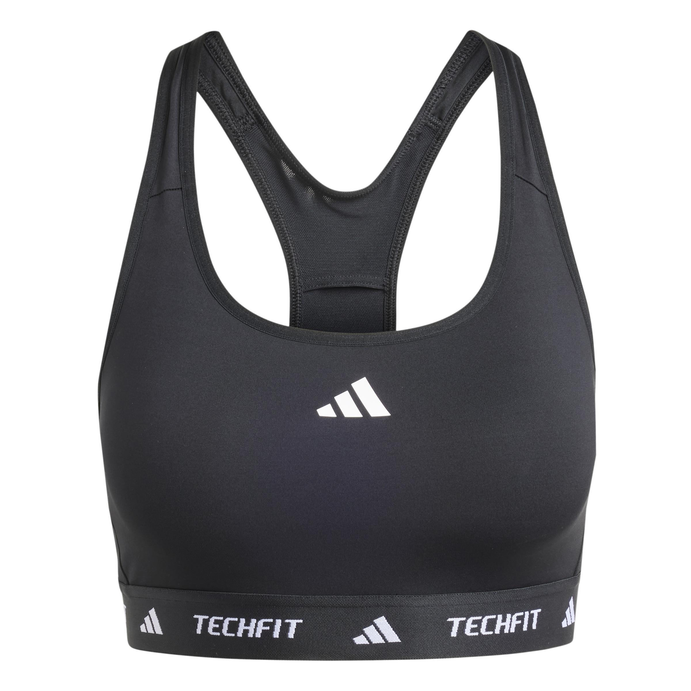 TECHFIT Medium-Support Bra, Black, , large image number 1