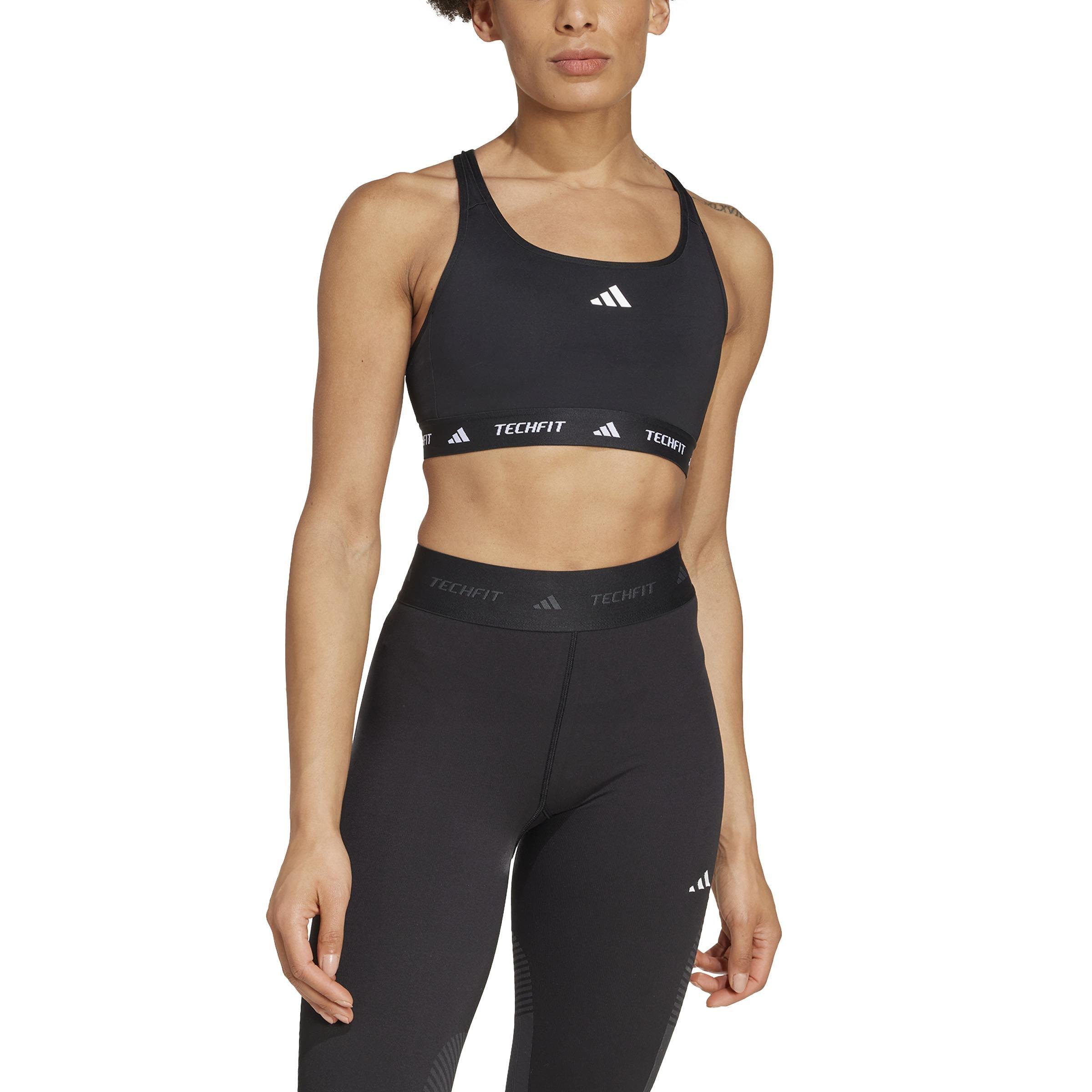 TECHFIT Medium-Support Bra, Black, A701_ONE, large image number 2