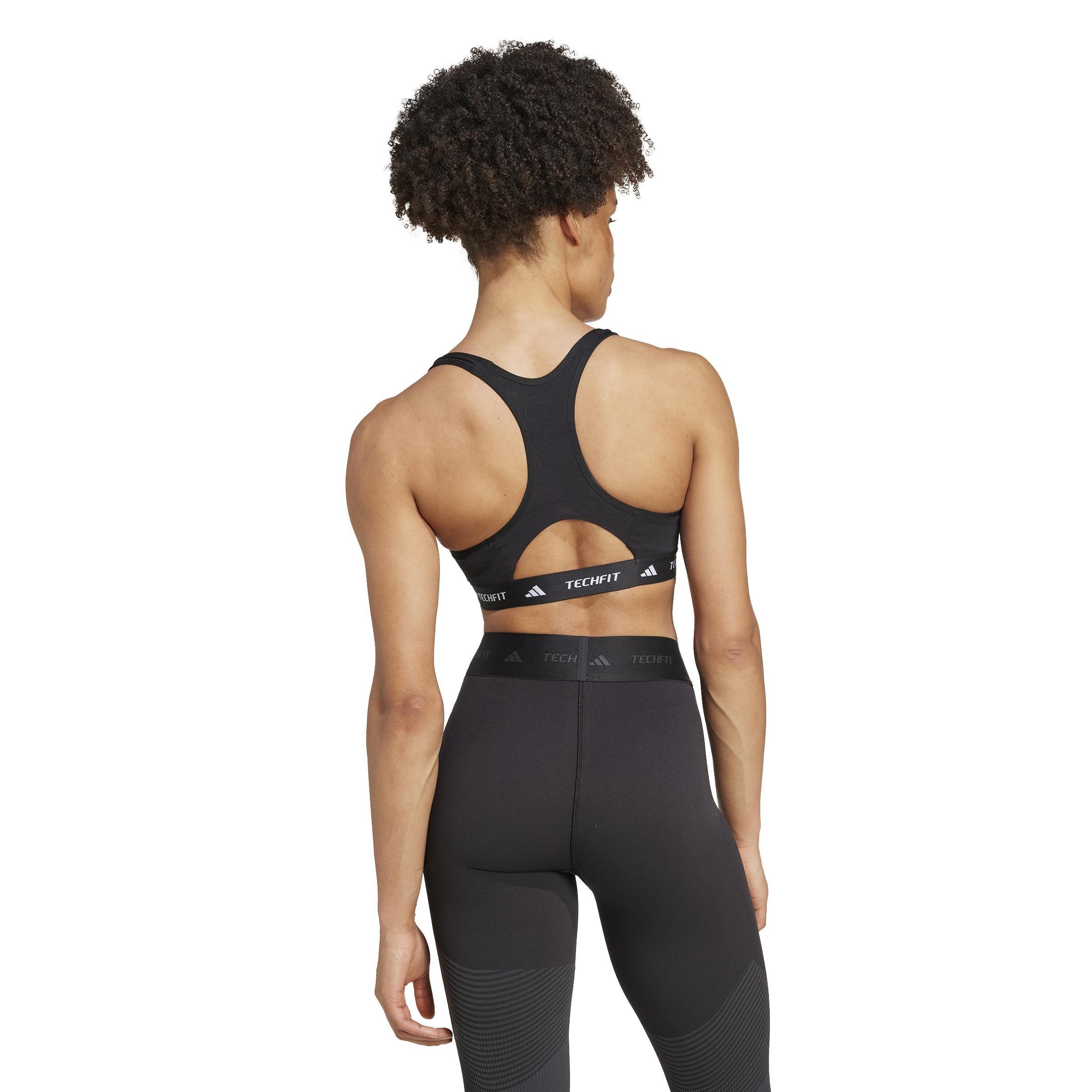 TECHFIT Medium-Support Bra, Black, , large image number 4