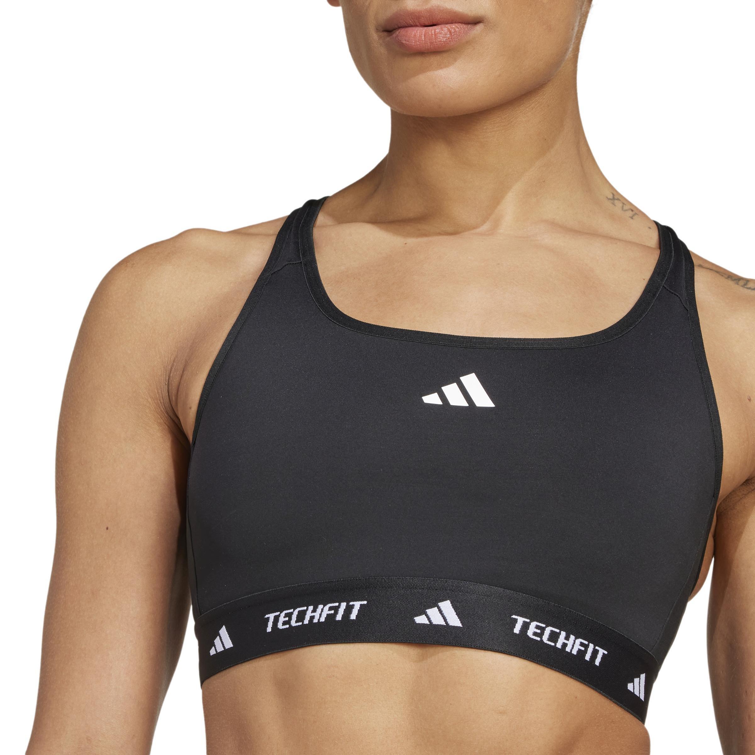 TECHFIT Medium-Support Bra, Black, , large image number 7