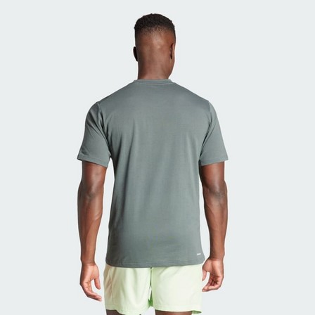 Men Train Essentials Feelready Logo Training T-Shirt, Green, A701_ONE, large image number 3