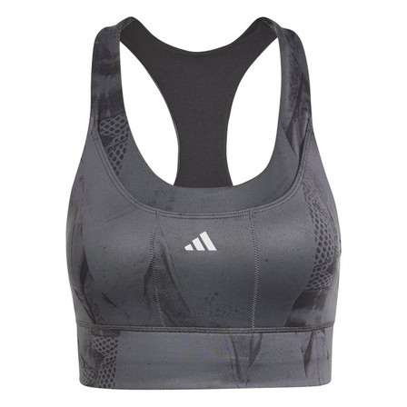 Women Run Pocket Medium-Support Aop Bra Iteration, Grey, A701_ONE, large image number 3