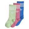 Kids Unisex Crew Socks 3 Pairs, Green, A701_ONE, thumbnail image number 0