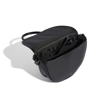 Women Polyurethane Trefoil Satchel Bag, Black, A701_ONE, large image number 0