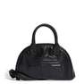 Women Polyurethane Trefoil Satchel Bag, Black, A701_ONE, thumbnail image number 1